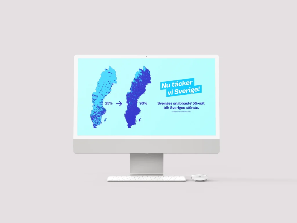Campaign visual showing the enhanced network service by Telenor